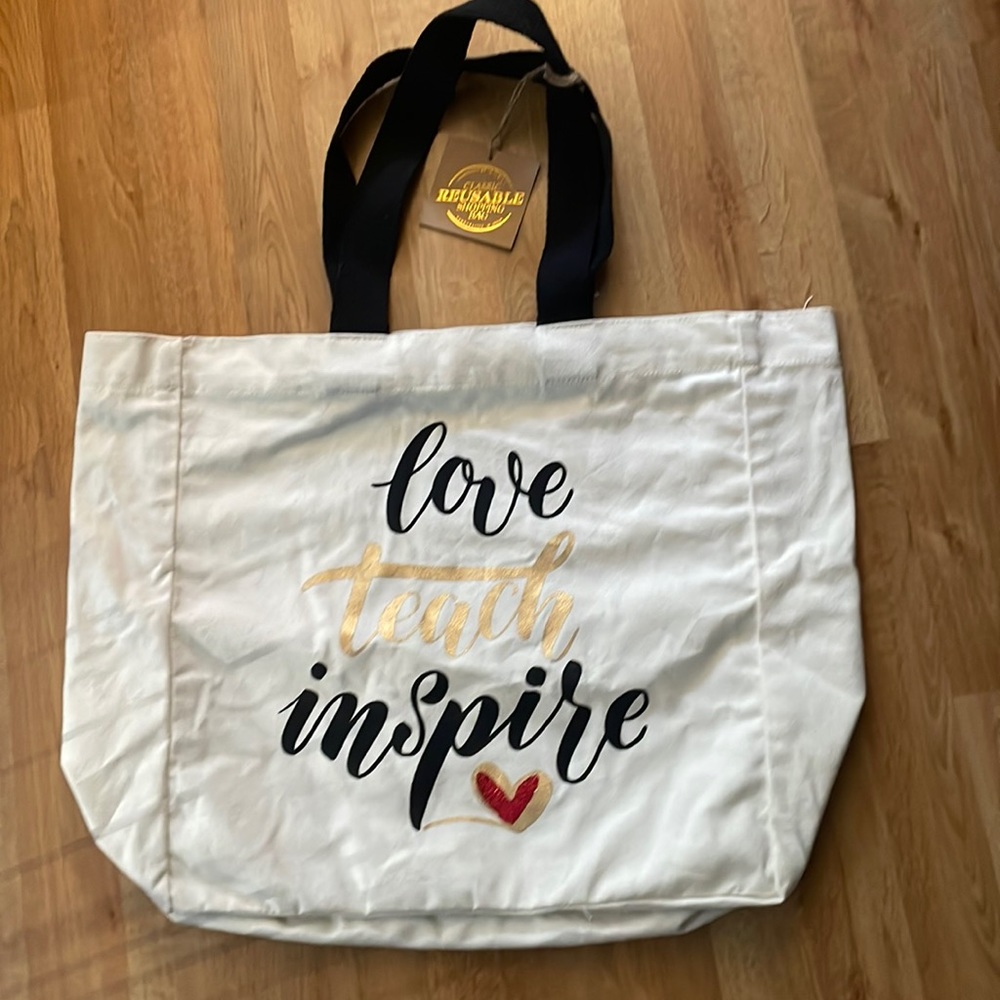 “Love Teach Inspire” tote/reusable shopping bag